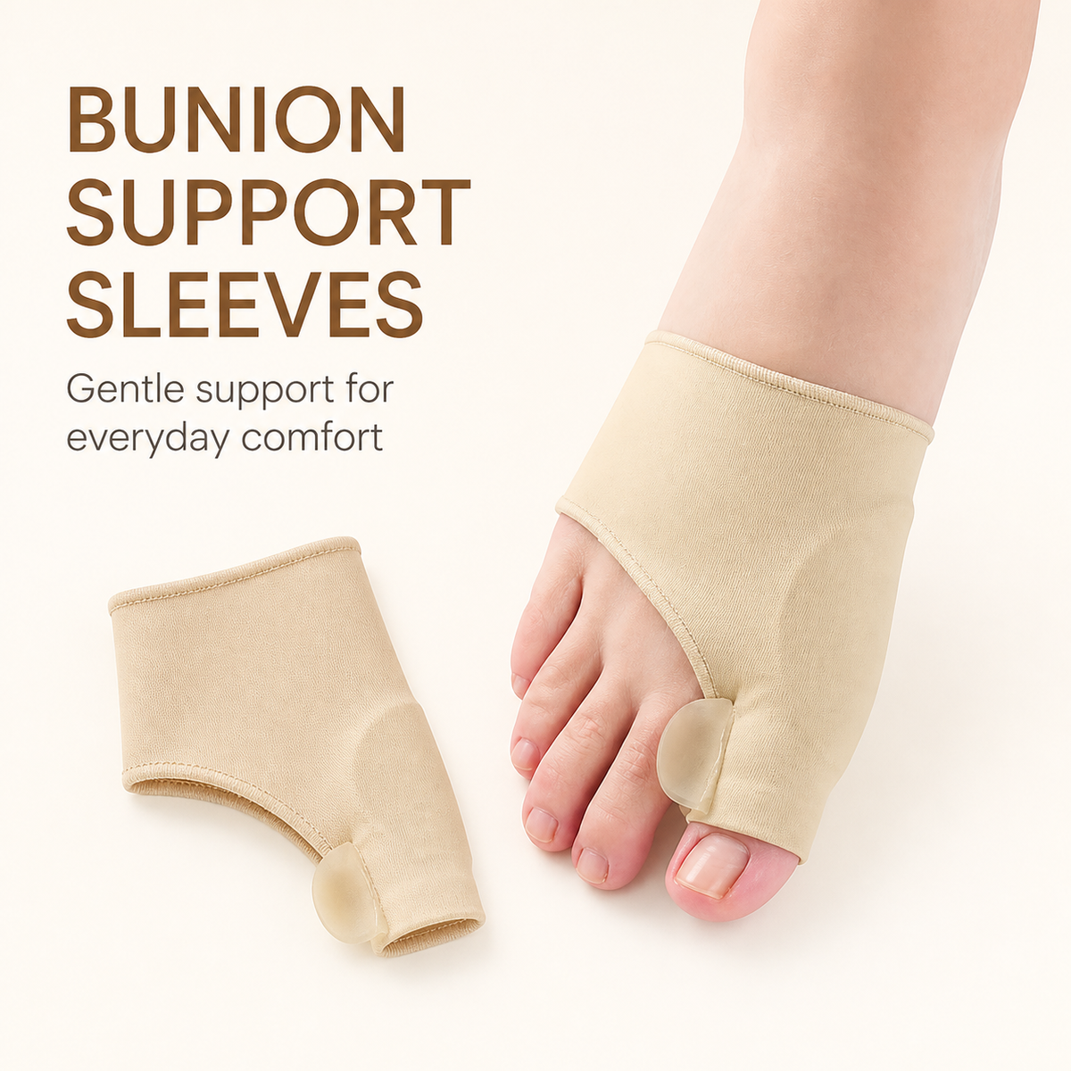 Bunion Sleeve with Gel Pad — Soft Toe Separator Sock for the Big Toe, Fits in Shoes, Pair, S–L