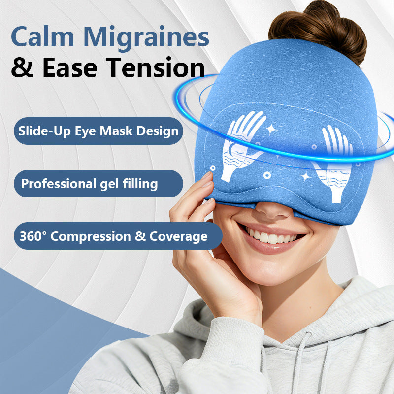 Hot & Cold Migraine Relief Cap with Removable Eye Mask