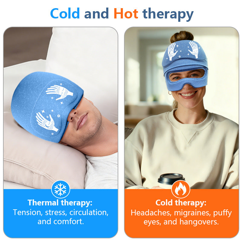 Hot & Cold Migraine Relief Cap with Removable Eye Mask