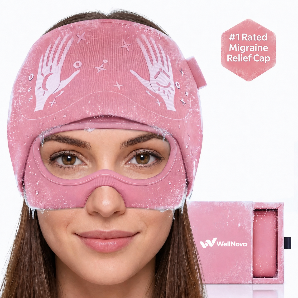 Hot & Cold Migraine Relief Cap with Removable Eye Mask