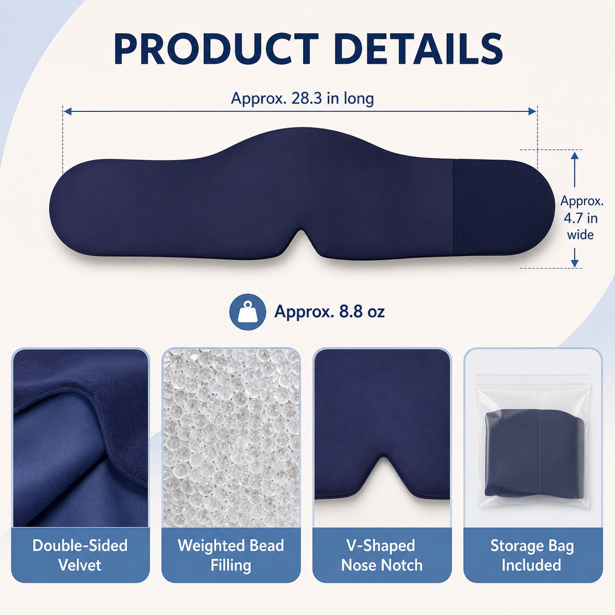 Weighted Sleep Mask – Gentle Pressure & Wraparound Comfort