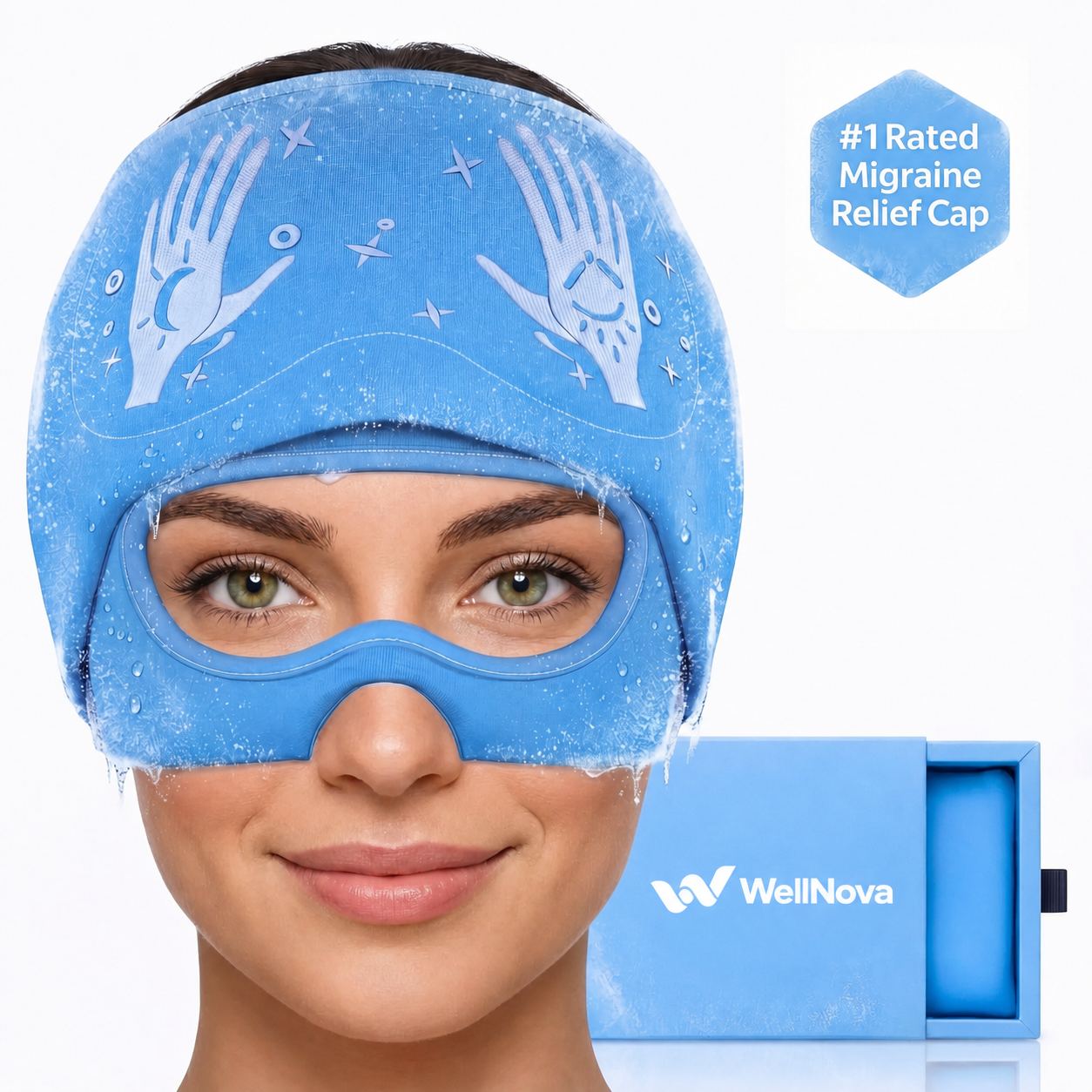 Hot & Cold Migraine Relief Cap with Removable Eye Mask