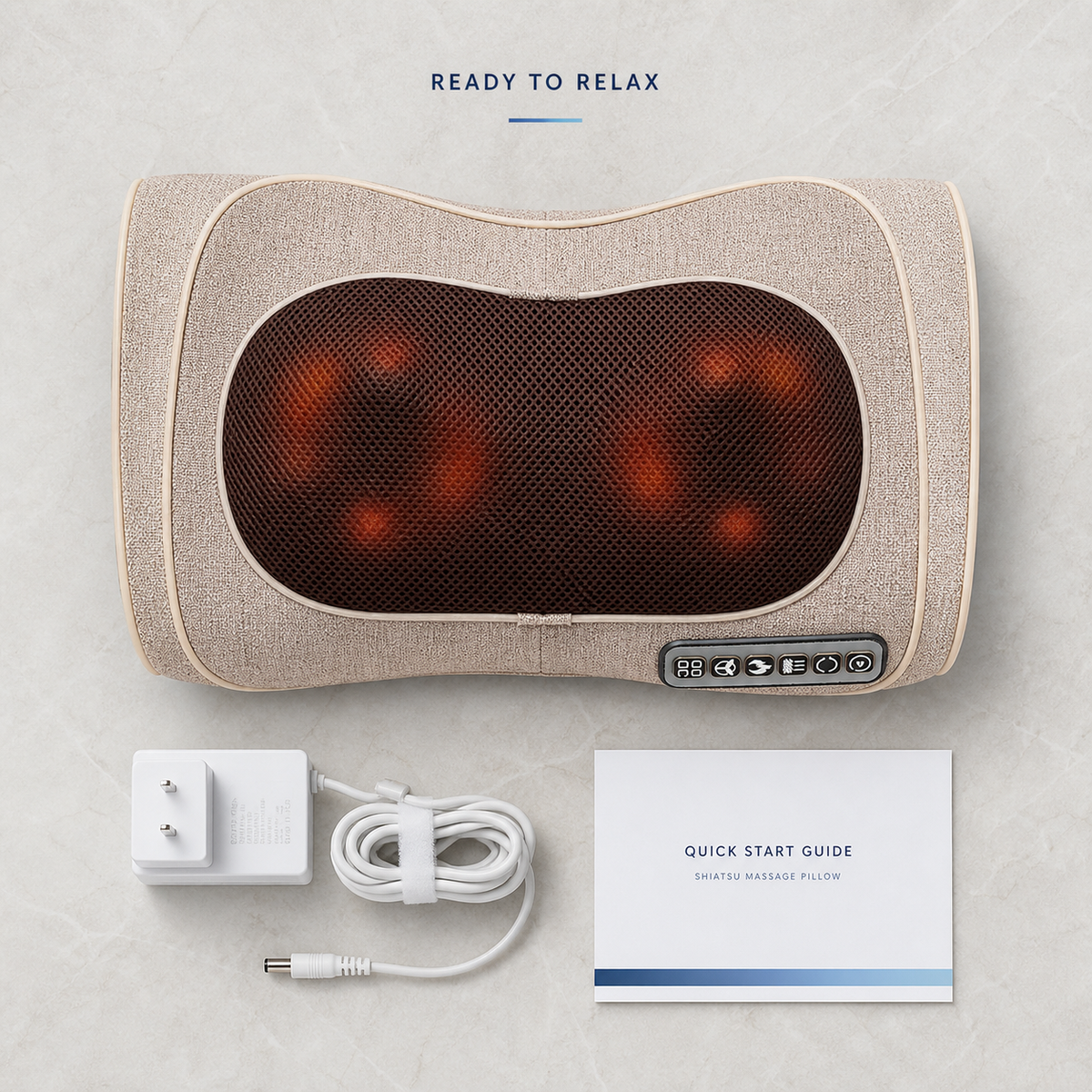 Shiatsu Massage Pillow with Heat — Kneading Massager for Neck, Back, Shoulders and Legs