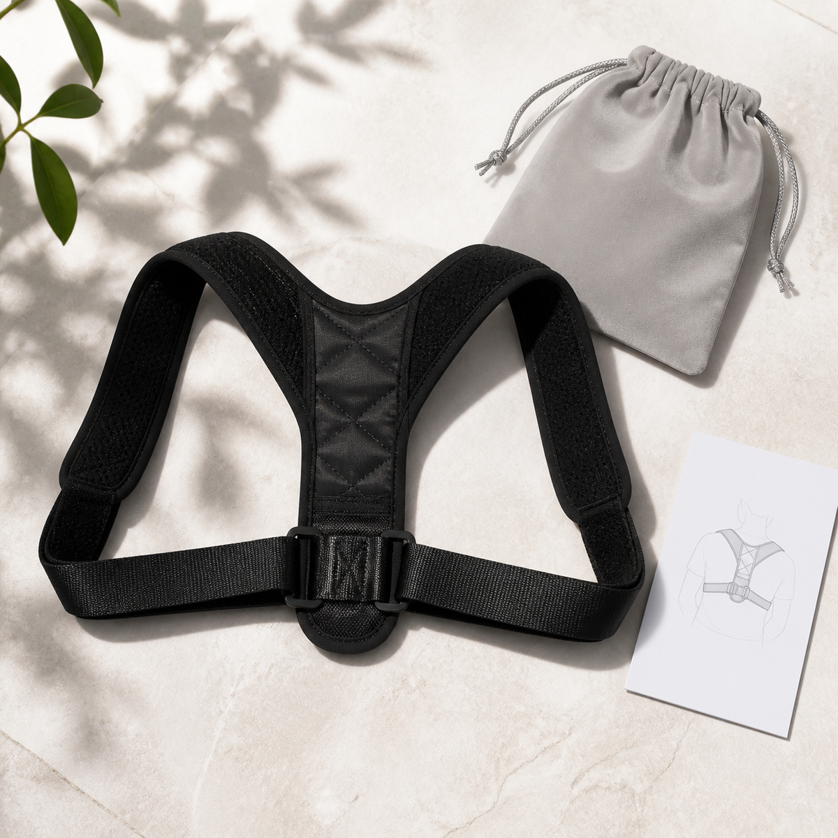 Posture Corrector — Adjustable Back Brace for Shoulders and Upper Back, Unisex, for Desk Work