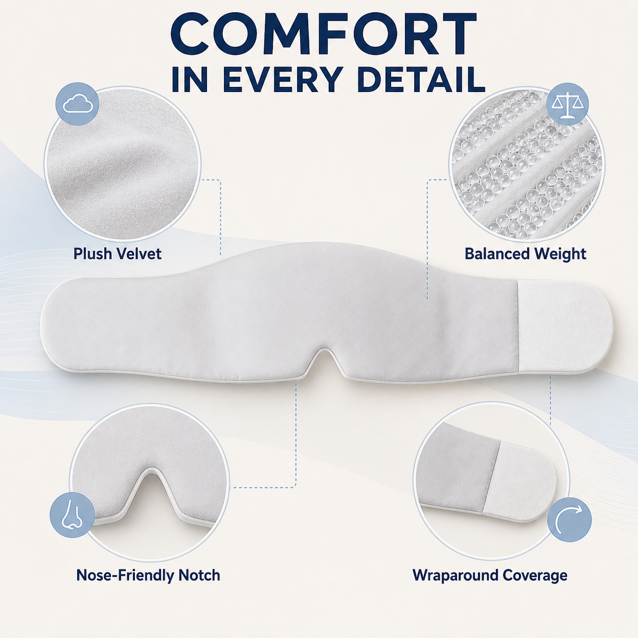 Weighted Sleep Mask – Gentle Pressure & Wraparound Comfort
